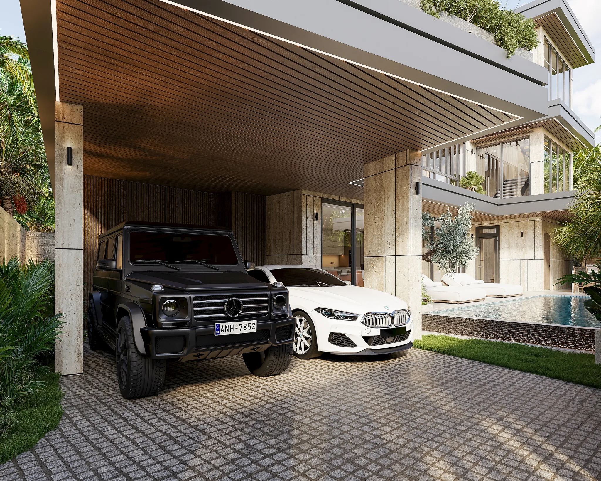 Villa Costera Wongamat covered carport