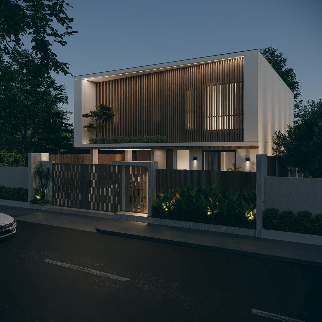 Villa Solara twilight exterior