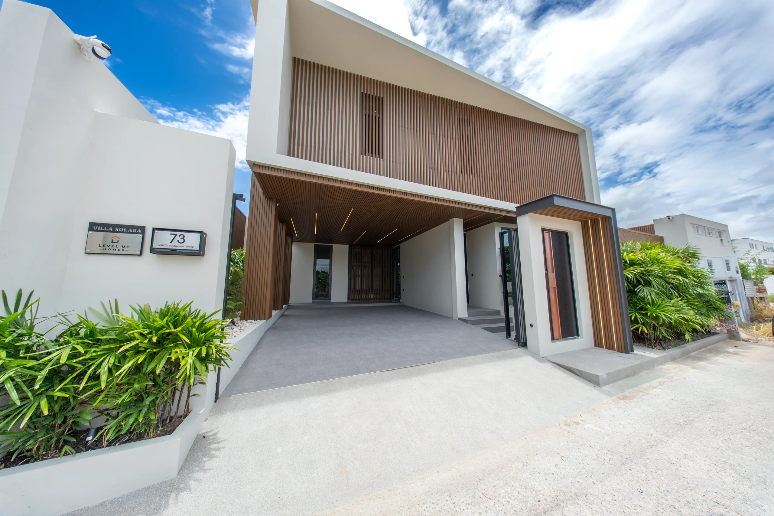 Villa Solara double-height living room
